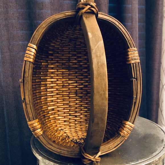 RESERVED- Vintage Old World Style Rattan & Acacia - Picture 3 of 10